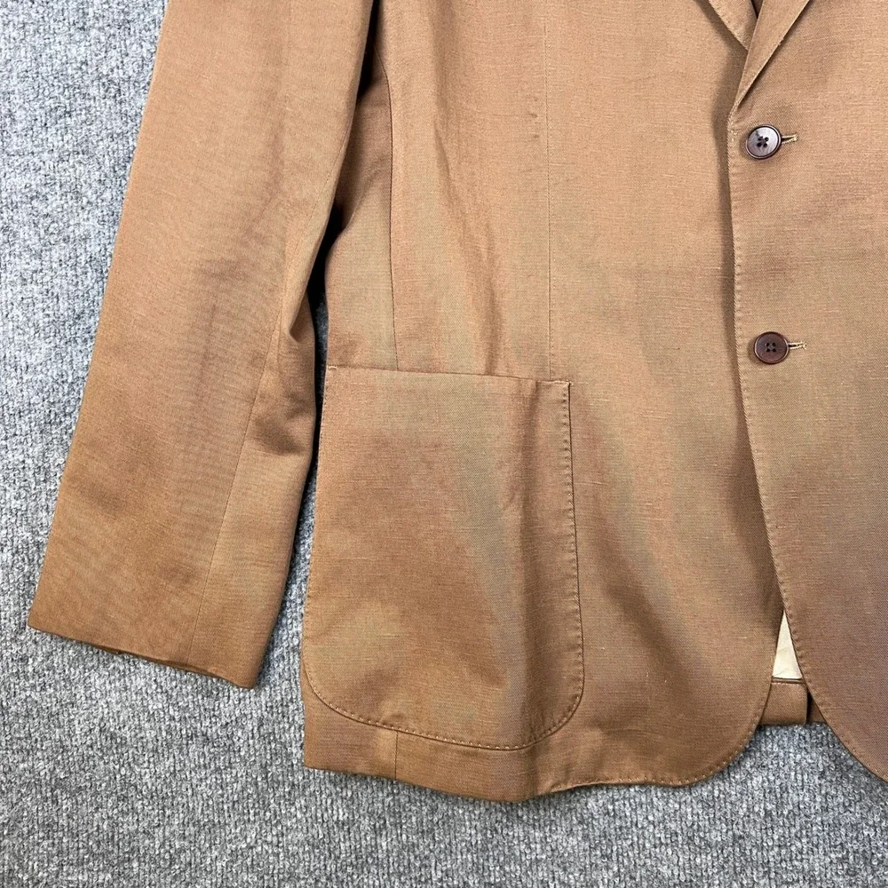 Banana Republic Jacket Mens 46L Brown Manifattura Emmetex Unstructured Linen